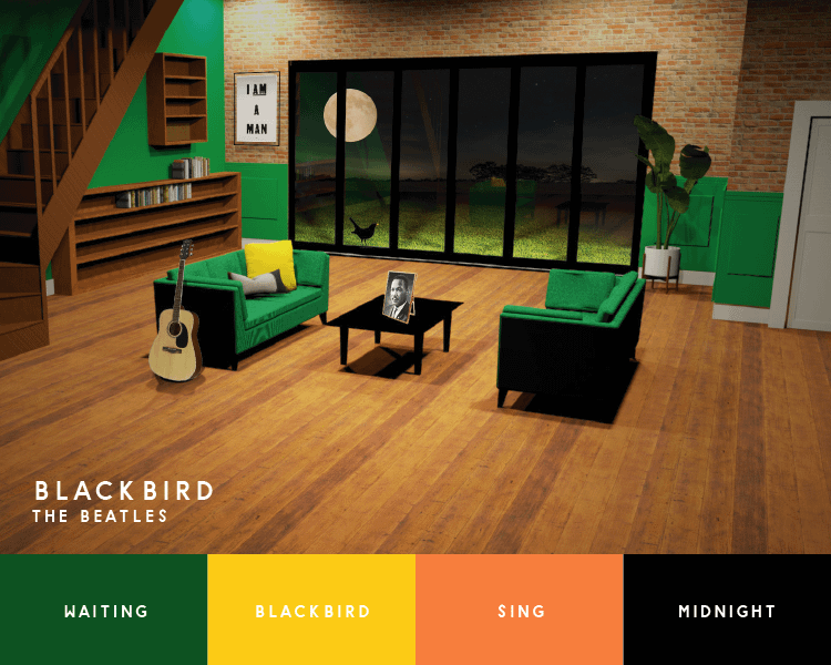 Blackbird Beatles song inspired interior design